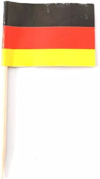 Akyol - 10 x cocktailprikkers Duitse vlag - cocktailprikkers vlag -duitsland cocktailprikkers- duitsland land prikker -duitse cocktailprikkers - party prikkers 10 stuks – Duitse verjaardag - verjaardag – Duitsland - Prikkers–feestprikkers – f
