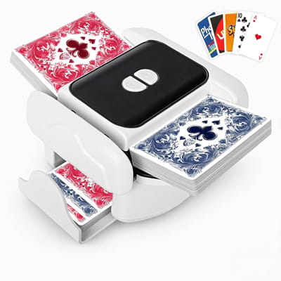 Automatische Oplaadbare Kaartschudder -Schudmachine - Laag Geluidsniveau - Draagbaar Ontwerp - Geschikt voor 1-2 Speldekks - Voor Poker, UNO, Blackjack, Skip-Bo, Phase 10
