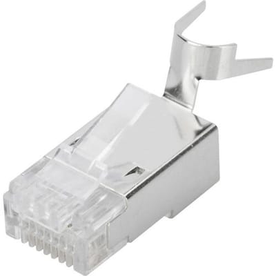 DN-219604 Digitus CAT 6A modulaire stekker voor ronde kabel, afgeschermd, 100 stuks DN-219604 RJ45, stekker Aantal polen (sensoren) 8P8C Zilver,