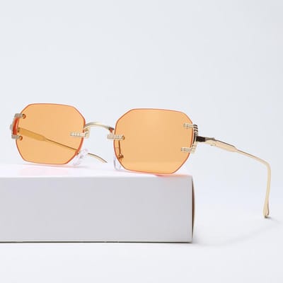 Randloze zonnebril rechthoek mode populaire vrouwen mannen tinten kleine vierkante zonnebril voor vrouwelijke mannelijke zomer reizen oculos 1PC white