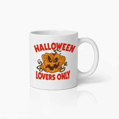 Halloween Lovers Only Mok 330ml – Griezelige Pompoen Koffiebeker | Perfect Cadeau voor Halloween Fans & Horrorliefhebbers