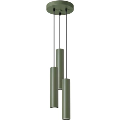 Sollux Lighting Hanglamp Lagos - GU10 - olijfgroen - staal - 108x19.5x19.5cm