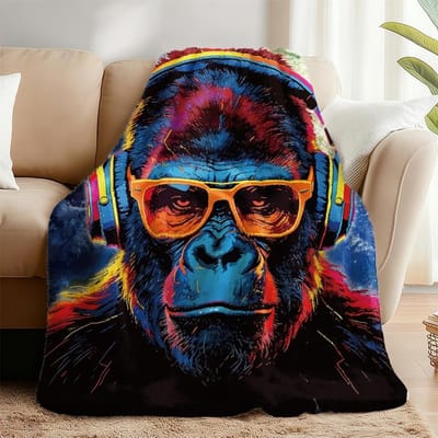 Zachte Gorilla Dekbedovertrek van Pluche, Perfect als Grappig Cadeau voor Apenliefhebbers, Ideaal voor Sofa of Stoel, 150 x 130 cm