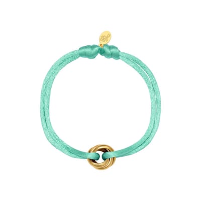 Satijnen armband Knot - Verstelbaar - One Size - Mint - Trendy