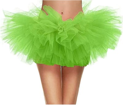 KIMU® Tutu Super Kort Lime Groen Tule Rokje - Maat XS S M - Groene Petticoat Rok Dames Meisje - Ballet Tulerokje Balletpakje Alien Peter Pan Tinkerbel Festival
