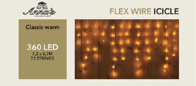 Anna's Collection Ijspegelverlichting -360 led lampjes - warm wit - 720 x 70 cm - lichtsnoer