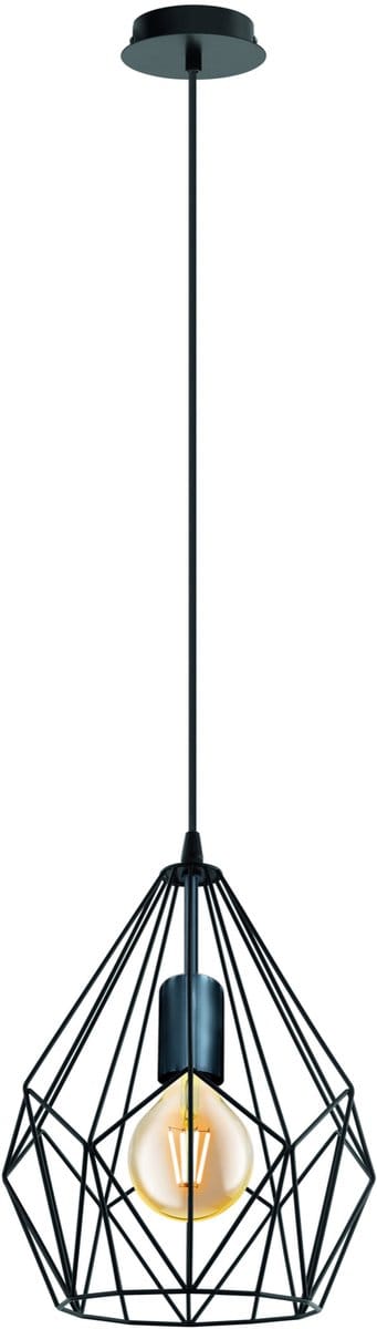 EGLO Carlton Hanglamp - E27 - 23.5 cm - Zwart