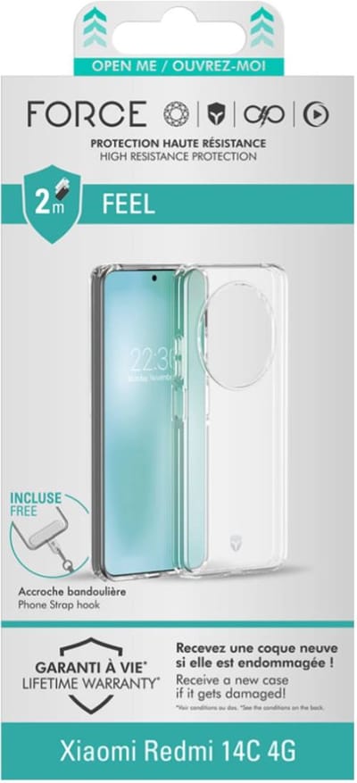 Force Case, Hoesje geschikt voor Xiaomi Redmi 14C 4G - Versterkt, Transparant