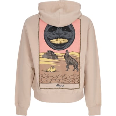 Lichtgewicht herensweatshirt met capuchon Black Moon Tarot Hoodie Beige