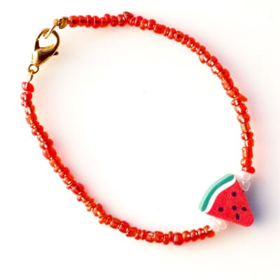 Armbandje voor de allerkleinsten : rood/wit met watermeloen