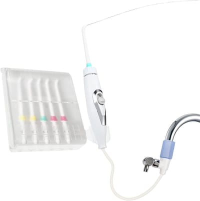 Monddouche - Waterflosser - Tandhygiëne Verbeteren - Kraanwater Aangedreven - 6 Sproeiers - Wit