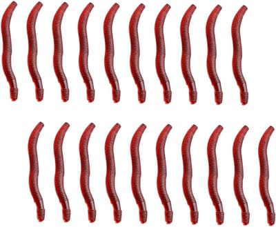 Regenworm Kunstaas - Zacht plastic aas Viswormen - Vissen in zoetwater - Realistisch ontwerp - 4CM - Rood