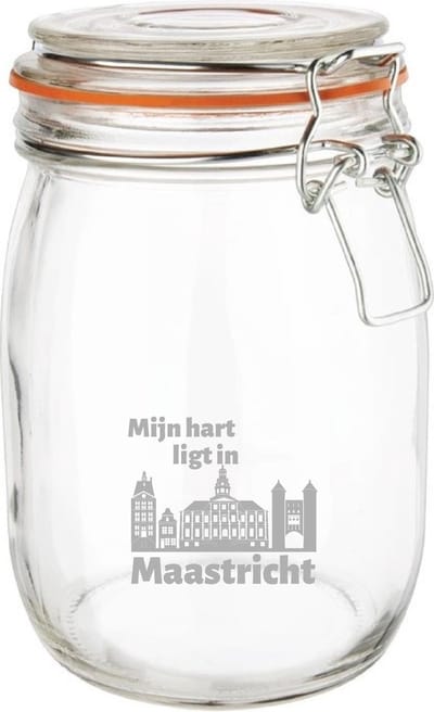 Gegraveerde Weckpot 1 ltr. Maastricht