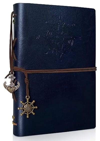 Ultiluxe® Fotoalbum - Fotoboek - Vintage look - 160 Pagina's - Leder look foto album - 17 x 24 cm - Ringband - Plakboek volwassenen - Fotoboekje, Gastenboek, Scrapbook, Journal, Foto's, Huwelijk - Cadeau geschenk - Blauw