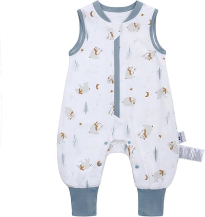 Babyslaapzak met voeten, 1,0 TOG - Ideaal voor Lente en Herfst - 100% Katoen, Comfortabel voor Peuters
