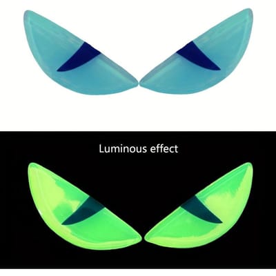 3D Lichtgevende Motorfiets Oogkussens Kattenoog Ontwerp, Glow in the Dark, Zelfklevende Stickers voor Motorfietsen, Auto's, Notebooks - Rubber Materiaal, Paar