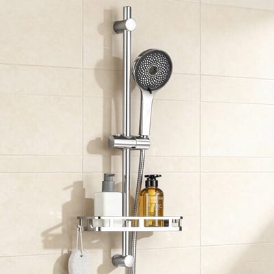 Auralum Max Doucheset met Handdouche - Douchekop Ø 12 cm - 5 standen - Inclusief Zeepschaal - 70 cm Glijstang - Doucheslang 150 cm - Regendouche - Waterbesparend - Chroom