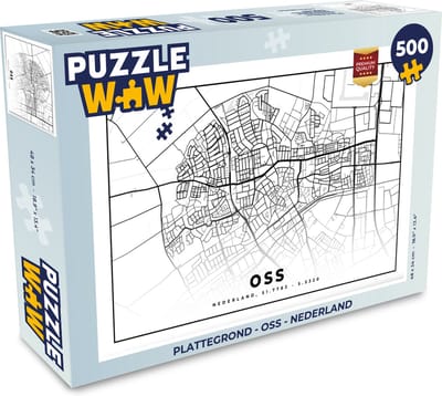 Puzzel Plattegrond - Oss - Nederland - Legpuzzel - Puzzel 500 stukjes - Stadskaart