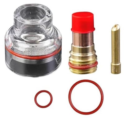 Complete TIG-laspistoolset met gaslens, spankop en glazen beker - Essentiële lasaccessoires voor optimale prestaties
