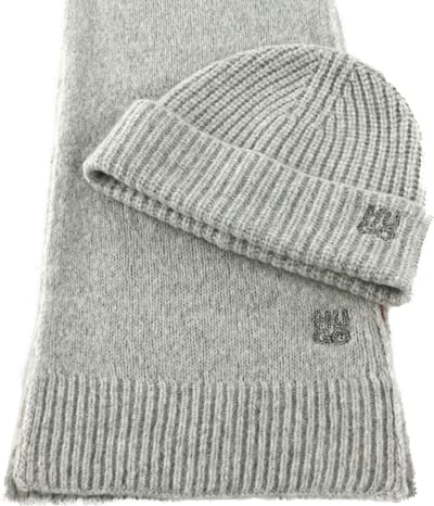 HUGO Dop Sjaal Sarmi Set Medium Grey Lichtgrijs