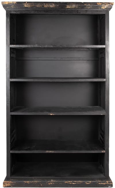 Clayre & Eef Boekenkast Verstelbare Planken 116x36x195 cm Zwart Hout