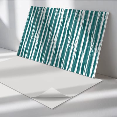 Wallfluent Vinyl Wandpaneel - Strepen in een delicaat patroon Zelfklevend Wandpaneel - 100 cm x 50 cm - Turkoois PVC wandpaneel - Set van 1 - Rechthoekig Wandbekleding Vinyl - Patroon Wandpaneel - PVC Muurpaneel - Wandpaneel Keuken en Badkamer