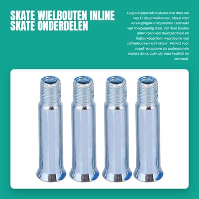 Dailygoods- Wielbouten Set van 15 Stuks - Inline Skate Assen - Staal - 35 mm - Duurzaam - Eenvoudig te Installeren - Skate-as