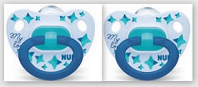 NUK Classic | My Love | siliconen fopspenen | 2st. set | blauw | 6-18 maanden