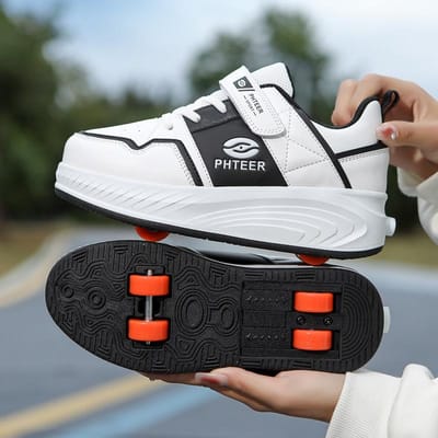 Nieuwe Kinderschoenen met Wielen, Jongensschoenen met Wielen, Automatische Studenten Rolschaatsen, Vierwielige Sportieve Pulley Schoenen, Meisjes Rolschoenen 40