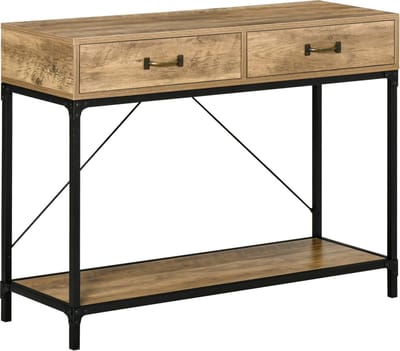Wandtafel met 2 lades - Haltafel - Halmeubel - Dressoir - Sidetable - Industriëel - 100L x 35B x 76,5H cm