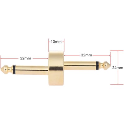 2-pack 1/4 inch 6,35 mm Z-type gitaareffectpedaalkoppelingsconnector Gitaarpedaalbordaccessoire