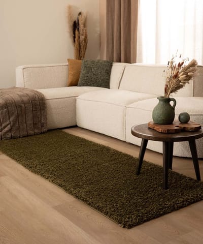 Hoogpolige loper - Shaggy Trend olijfgroen 80x250