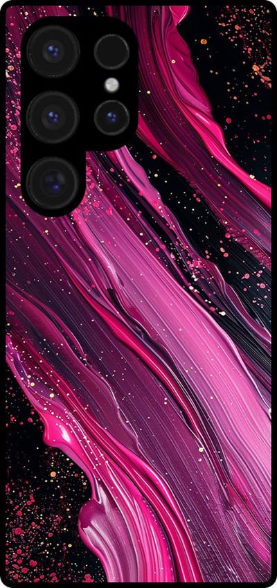 Smartphonica Telefoonhoesje geschikt voor Samsung Galaxy S24 Ultra met marmer opdruk - TPU backcover case marble design - Paars Roze geschikt voor Samsung Galaxy S24 Ultra