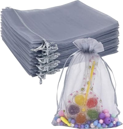 Fruitbeschermingszakjes met trekkoord (set van 50) – Fruit- en groentezakjes – Effen organzazakjes – Beschermende gaaszakjes voor de tuin – Zakjes met trekkoord – Fruitzakjes – Snoepzakjes – 15 x 20 cm