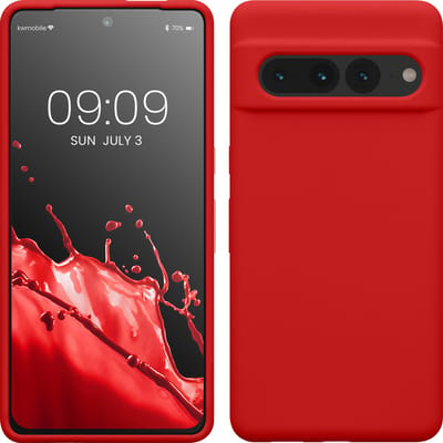 kwmobile telefoonhoesje geschikt voor Google Pixel 7 Pro - Hoesje met siliconen coating - Smartphone case in klassiek rood