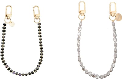 xoxo Wildhearts Telefoonkoorden Crystal Cord Kort Zwart + Pearlfection Kort – geschikt voor iPhone / Samsung