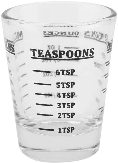 Dailygoods- Maatbeker Glas 1 Liter - Kleine Maatbeker - Transparant - Schaal OZ/ML/TSP/TBSP - Hoogwaardige Keukengereedschap - Capaciteit 30ml - Meetbeker