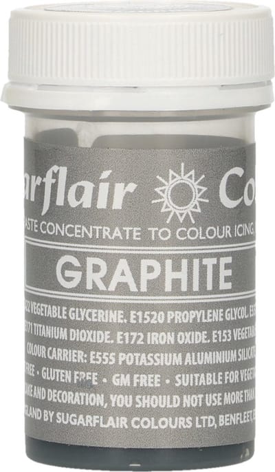 Sugarflair Paste Colours Voedingskleurstof Pasta - Grafietgrijs - 25g