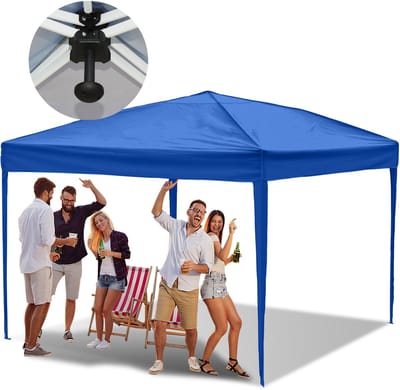 Partytent Opvouwbaar Waterdicht Easy up Paviljoen Zijpanelen voor tuin en camping met Draagtas 3x3m zonder zijkanten Blauw