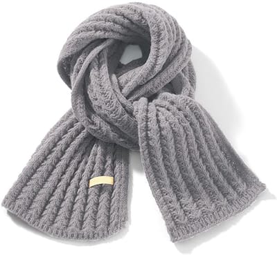 Damessjaal - Warm en dik - Gebreide sjaal - Elegante effen kleur - Handgebreide sjaal - Warme damessjaal - Extra dik en winddicht - Nekwarmer voor dames - Geschikt voor wandelen in de buitenlucht - Skiën - Fietsen - Grijs - 160*22cm