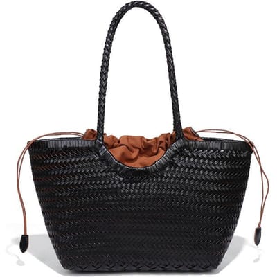 Handheld Vrouwen Voorhuid, Enkel-schouder, Oksel Tote Voorhuid, Niche Geweven Tas, Grote Capaciteit Groentemand, Moeder Tas black