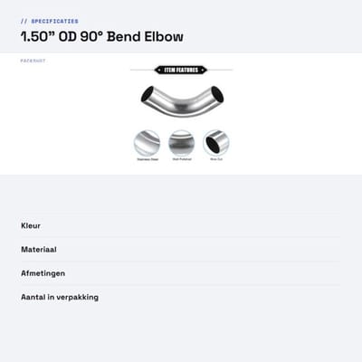 Store_7 - Car Bend Elbow Pipe Tube - 90° Uitlaatpijp - 1.50 inch