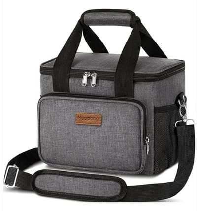 Heopono Koeltas grijs 15L – Houdt tot 12 Uur Koel – Waterdichte & Isolerende Koeltas voor Strand, Lunch & Picknick