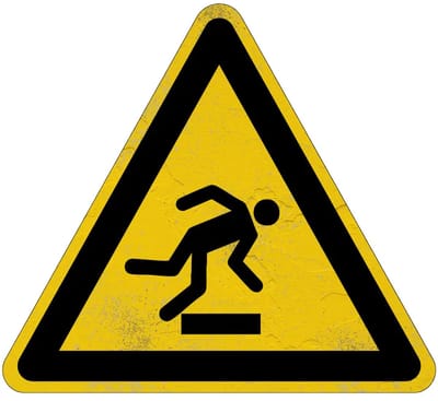 Struikelgevaar waarschuwingsbord - W007 | Sign Again materiaal | 15 cm
