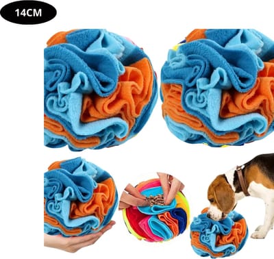 Livano Honden Speelgoed - Hond - Speelgoed - Dog Toy - Snuffelbal - Blauw oranje 14cm