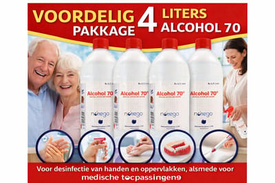 4 liter Alcohol 70% Desinfectie van je werkplek, school, thuis met Alcohol 70