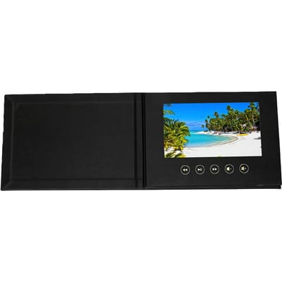 7-Inch Video Wenskaart Personaliseerbare A5 Elektronische Video Brochure met Kleurenscherm Type C Interface voor Bruiloft blue