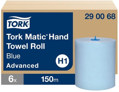 Tork 290068 Matic Handdoekrollen H1 Advanced 2-laags Blauw 150m x 6 Rollen (290068)