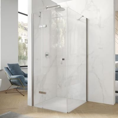 HÜPPE Design pure 4-corner swing door with fitting and fixed part W: 75 H: 197 cm, left fixing 8P9001087321