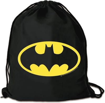 Gymtas met Batman Logo | Stevige Katoenen Rugzak | Zwart | Gecertificeerd